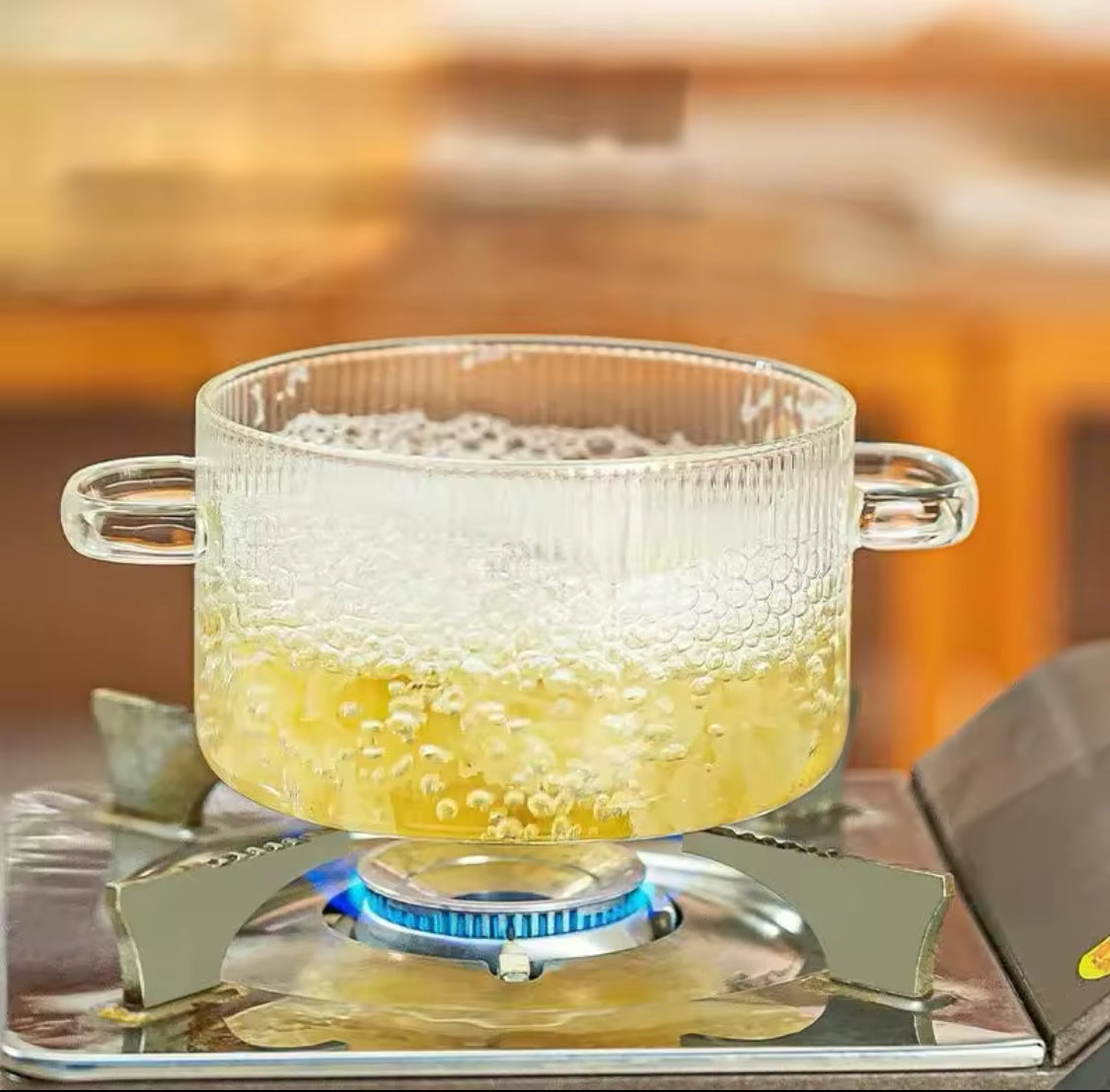 Bear Glass Cooking Pot, Large Capacity High Borosilicate Glass Clear Cooking Pot, Heat Resistant Sauce Pan Bear Glass Cooking Pot, Large Capacity High Borosilicate Glass Clear Cooking Pot, Heat Resistant Sauce Pan